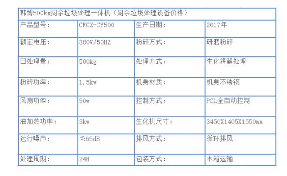 500KG廚余垃圾處理設備