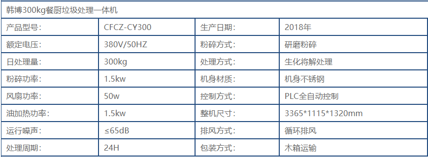 300kg餐廚垃圾處理一體機