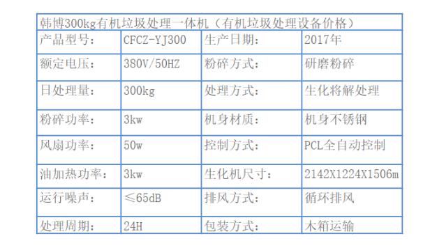 300kg有機垃圾處理一體機