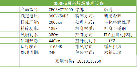 江蘇2000kg廚余垃圾處理設備