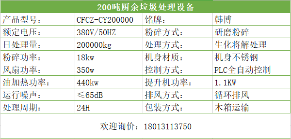 200噸廚余垃圾處理設備