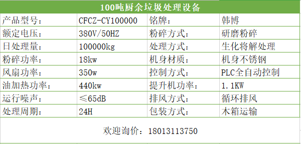 100噸廚余垃圾處理設備